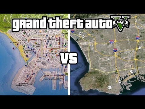 GTA 5 vs GOOGLE Earth #1  Los Santos and Los Angeles Comparison 