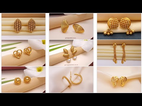 Tanishq inspired Latest Gold earring collection with weight and price/Gold earring design for ladies