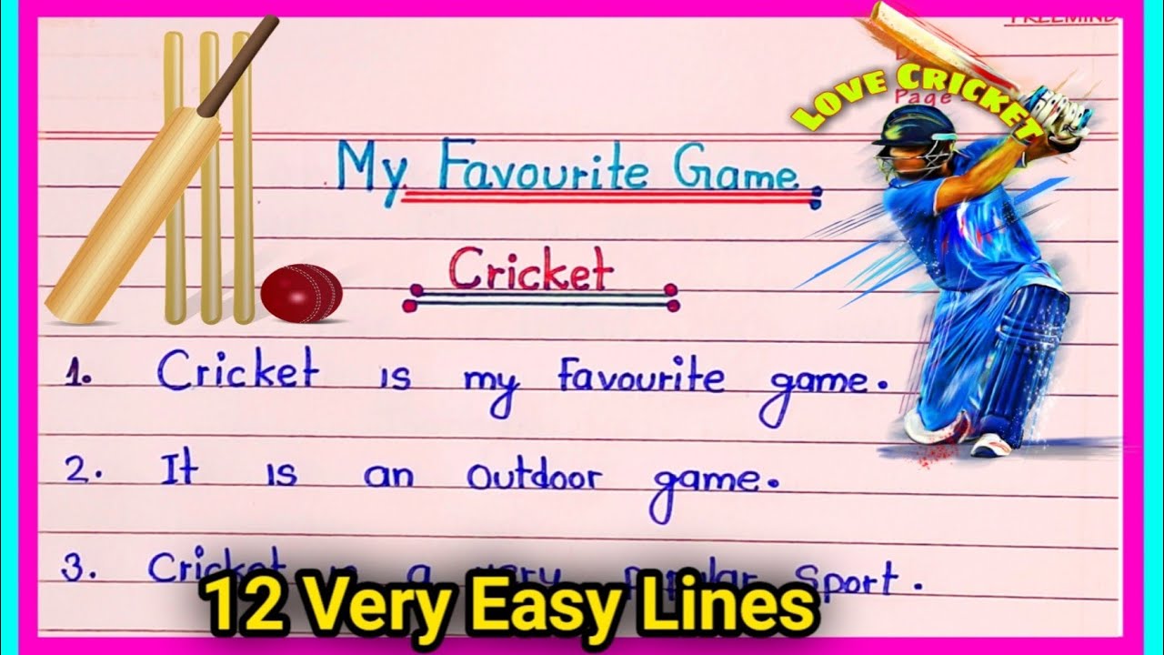 essay on favourite game cricket in english