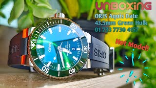 Unboxing ORIS Aquis Date 43.5MM Watch |Green Hulk Ref 01 733 7730 4157 | Diver Watch