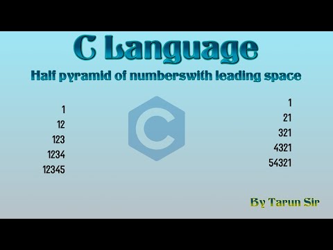 Pattern programs in C | Number triangles with leading spaces