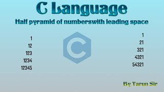 Pattern programs in C | Number triangles with leading spaces
