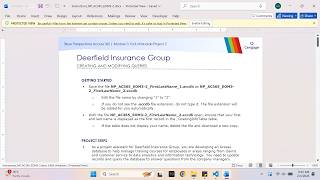 Full New Perspectives Access 365 | Module 3: End of Module Project 2 Deerfield Insurance Group Guide