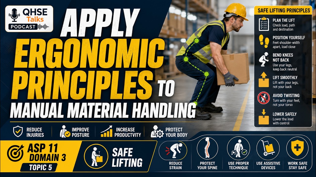 ASP 11 Domain 3 Topic 5 |  Manual Material Handling |   Safe Lifting & Workplace Ergonomics