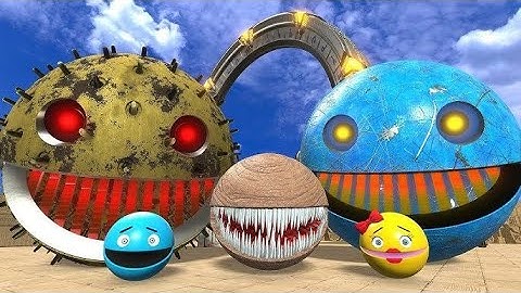 Pacman and Flying Two-Legged Robot Pacman vs Excavator Robot and Walking Combat Robot Pacman