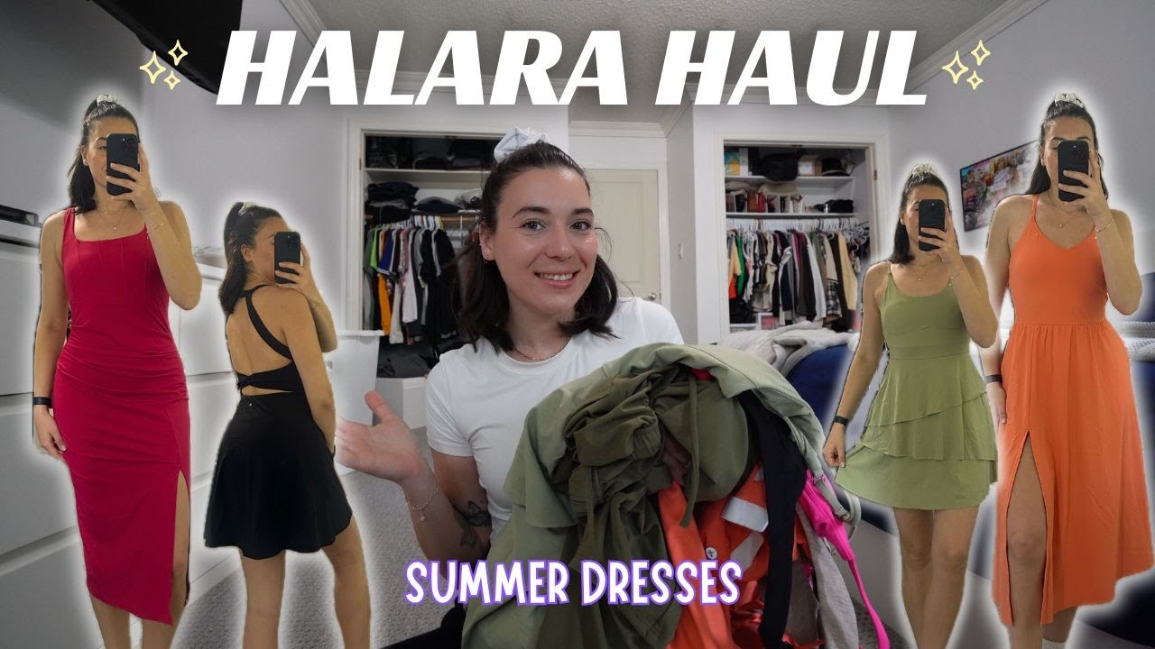 HALARA ACTIVEWEAR DRESS TRY ON HAUL & REVIEW| midi dress, maxi dress ...