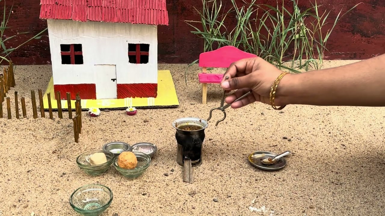 Mini cooking potato curry with red chapathi. |My mini food diarys 