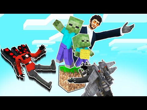 TEK BLOKTA DAFUQ BOOM AİLESİ İLE HAYATTA KALABİLİR MİYİM 😱 - Minecraft