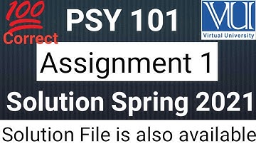 PSY101 Assignment 1 Solution || Spring 2021