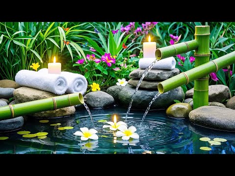 Relaxation Music: Bamboo Water Fountain + Healing Piano 🌿 Sleep Music, Meditation and Nature Sounds