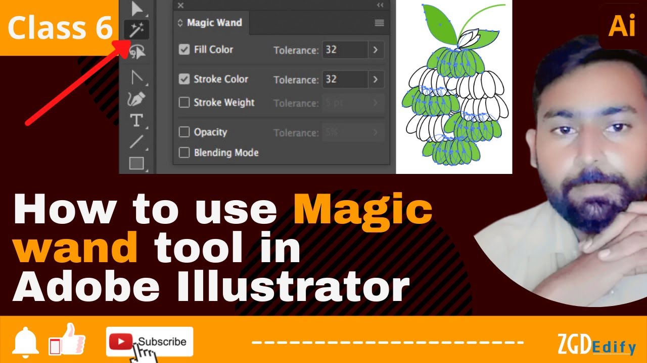 How to use Magic Wand tool in Adobe Illustrator |ZGDedify |Urdu/Hindi ...