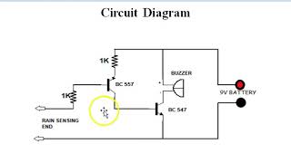 Rain Detector Using BC547 and BC557