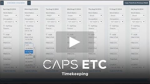 CAPS ETC: Timekeeping