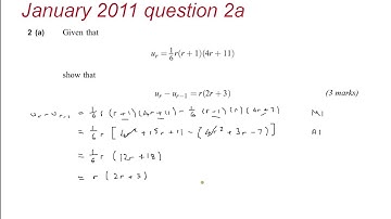 FMSP Revision: AQA FP2 January 2011 qn 2 Method of Differences