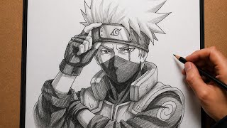 Easy Anime Drawing || How to Draw Kakashi Hatake || Naruto Drawing Tutorial for beginners