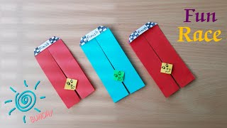 Paper racing game. Diy paper craft. Easy paper craft for kids. Fun with paper game. screenshot 1