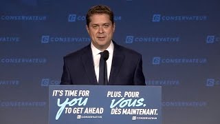 Scheer credits his party for preventing consecutive Liberal majority in concession speech