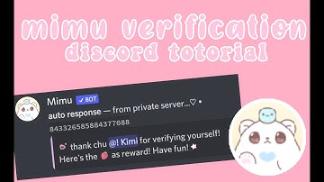 How to setup cute verification with mimu? || Discord tutorial