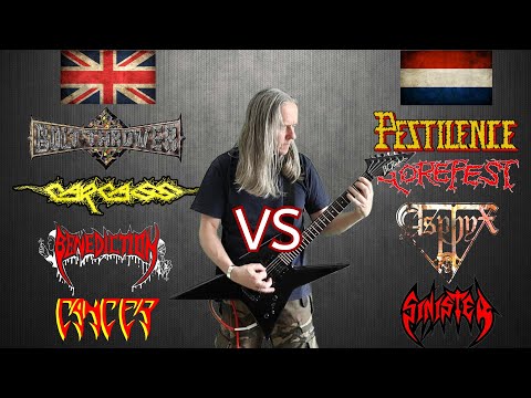 British Death Metal VS Dutch Death Metal (Old School Guitar Riffs Battle)