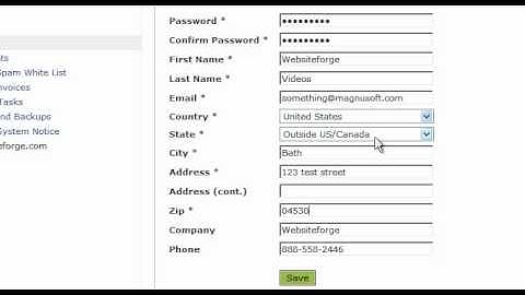 Change Address Fields On Profile - Websiteforge Ecommerce Website