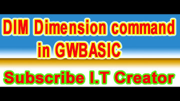 DIM Dimension command in GWBASIC By Sir Ali Raza
