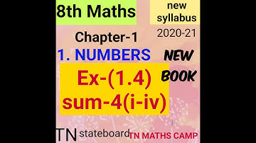 8th TN Maths Ex-(1.4) sum-4 chapter-1(Numbers)| new syllabus book 2021|samacheerkalvi 8th maths