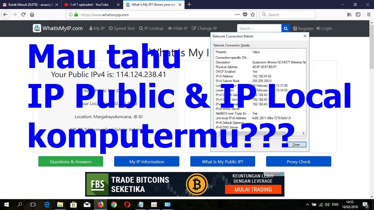 Cara Mengetahui Ip Public Dan Ip Local Youtube