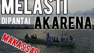 Melasti di Pantai Akarena Makassar