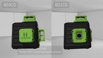 Huepar 3D Cross Line Self leveling Laser Level 12 lines Green Beam