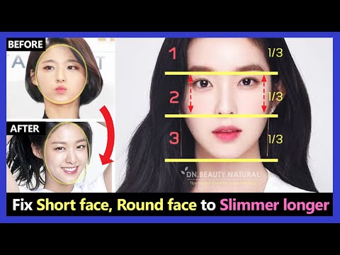 How to fix a Short face, Round face!! make the middle face slimmer longer (Korean facial exercises)