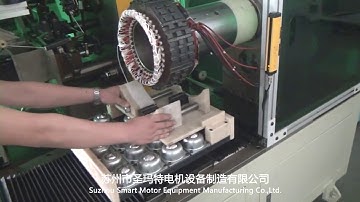 Horizontal type stator big size coil lacing machine working in China factory