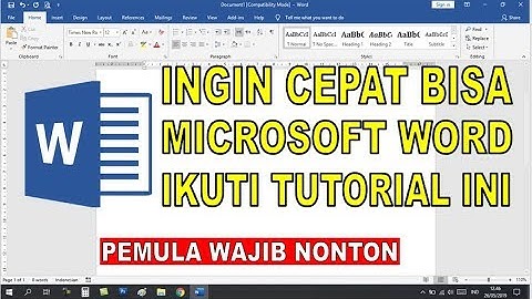 Cara Cepat Belajar Microsoft Word | Tutorial Pemula Bagian 1