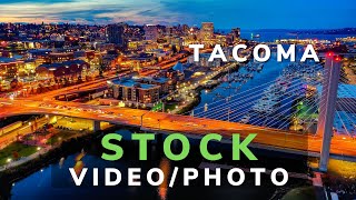 2021 Best Tacoma 4K Drone Stock Video Footage by SeattleStockVideo.com