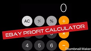 eBay Profit Calculator - Formula For Determining Profitability