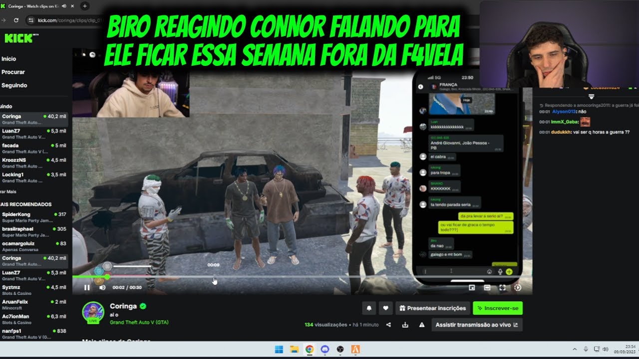 BIRO REAGINDO CONNOR FALANDO PARA ELE FICAR ESSA SEMANA  FORA DA F4VELA
