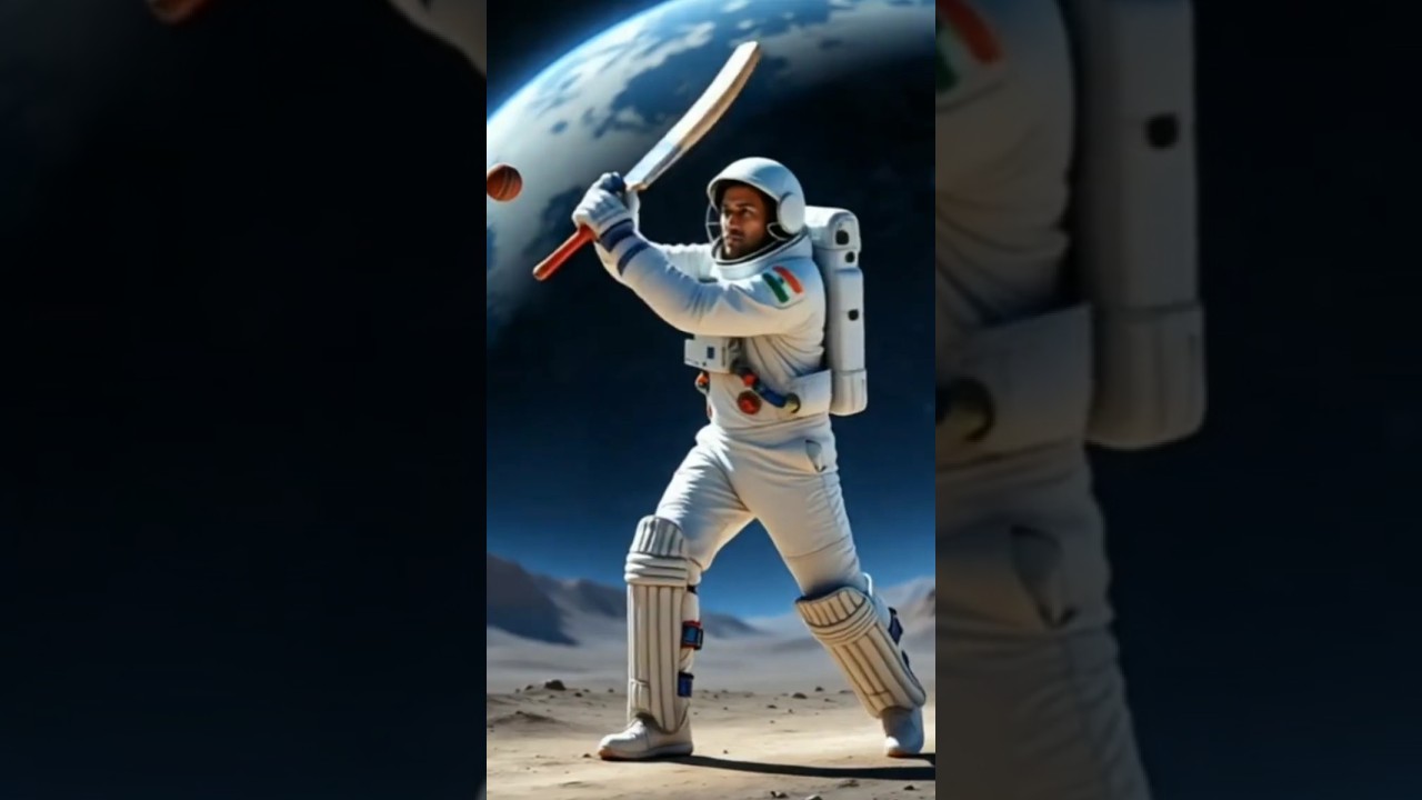 MS Dhoni Plays Cricket on the Moon 🌕🏏 | Epic Sci-Fi Avatar | Earth in Background | Unreal AI Edit