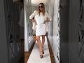 White Crepe Shift: No Blazer, Cream Blazer, Cream Blazer and Panama Hat #summerfashion #outfitideas