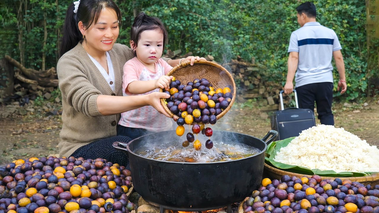 Everything Felt Normal...TAN Suddenly Leaves the Farm | AN & Daughter Make Palm Fruit Sticky Rice