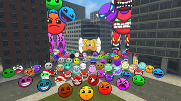 Lobotomy Dash and Geometry Dash Nextbots Family Chasing me Gmod