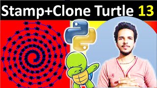 Stamping and Cloning Of Turtle | Make like Fibonacci Series | (Hindi) | Python Turtle Lec 13