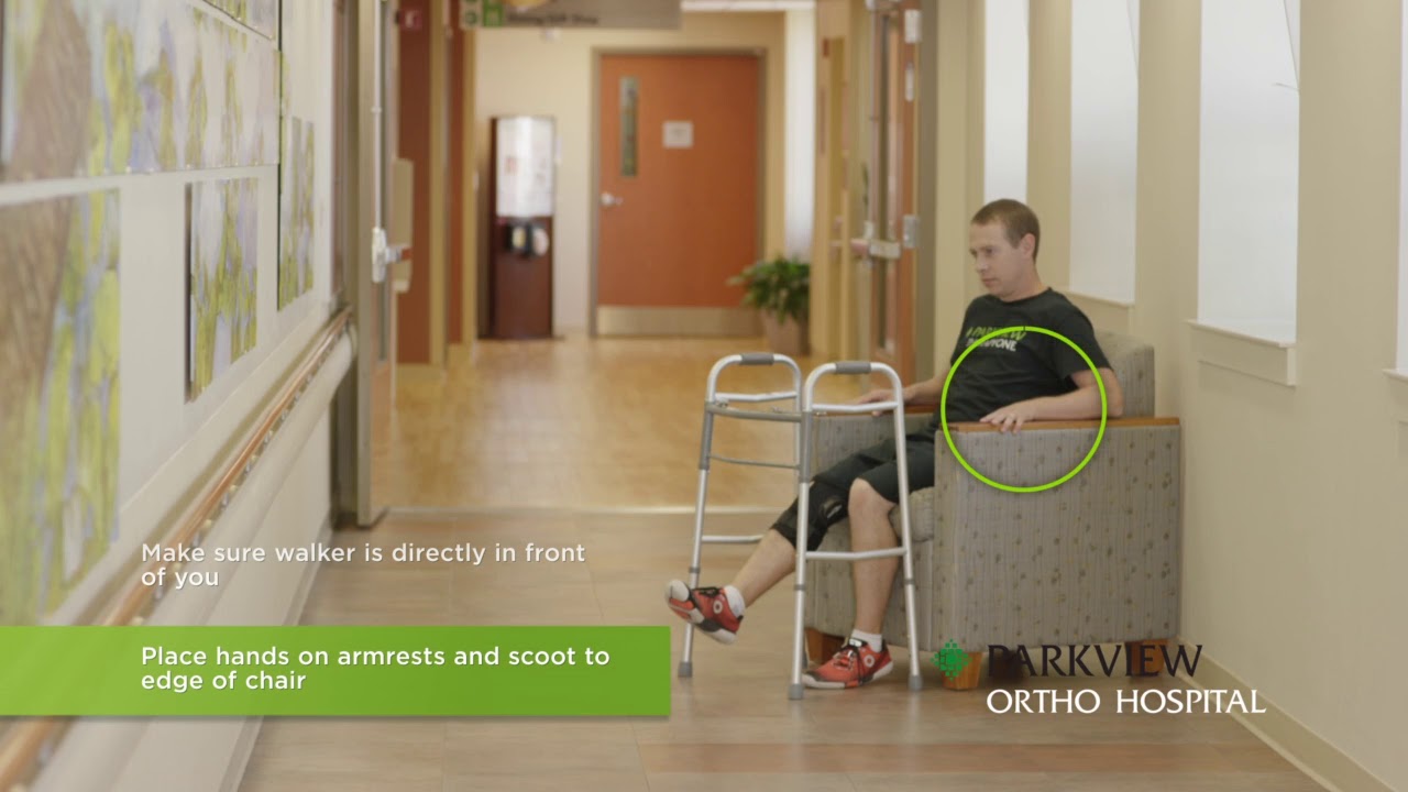 Using a Walker Sitting and Standing WeightBearing as Tolerated