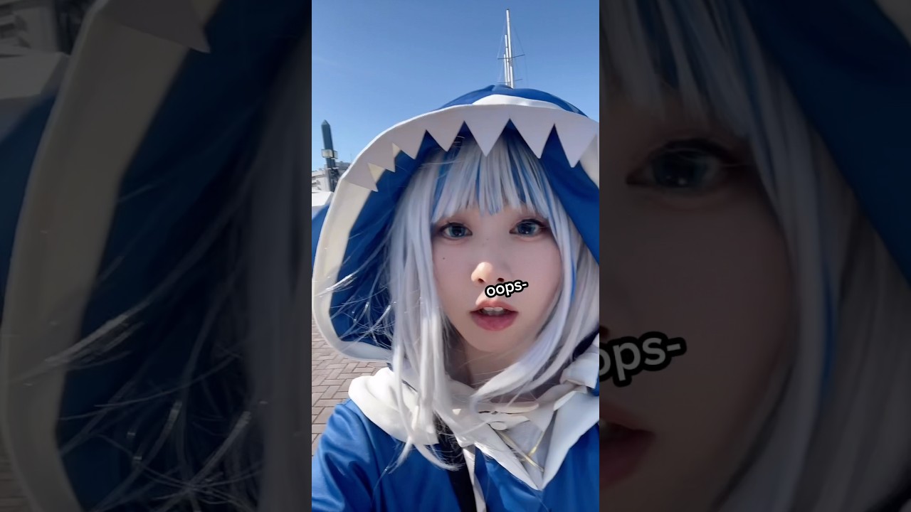 oops 🫢 | Gawr Gura Cosplay #gawrgura #cosplay #hamucotton