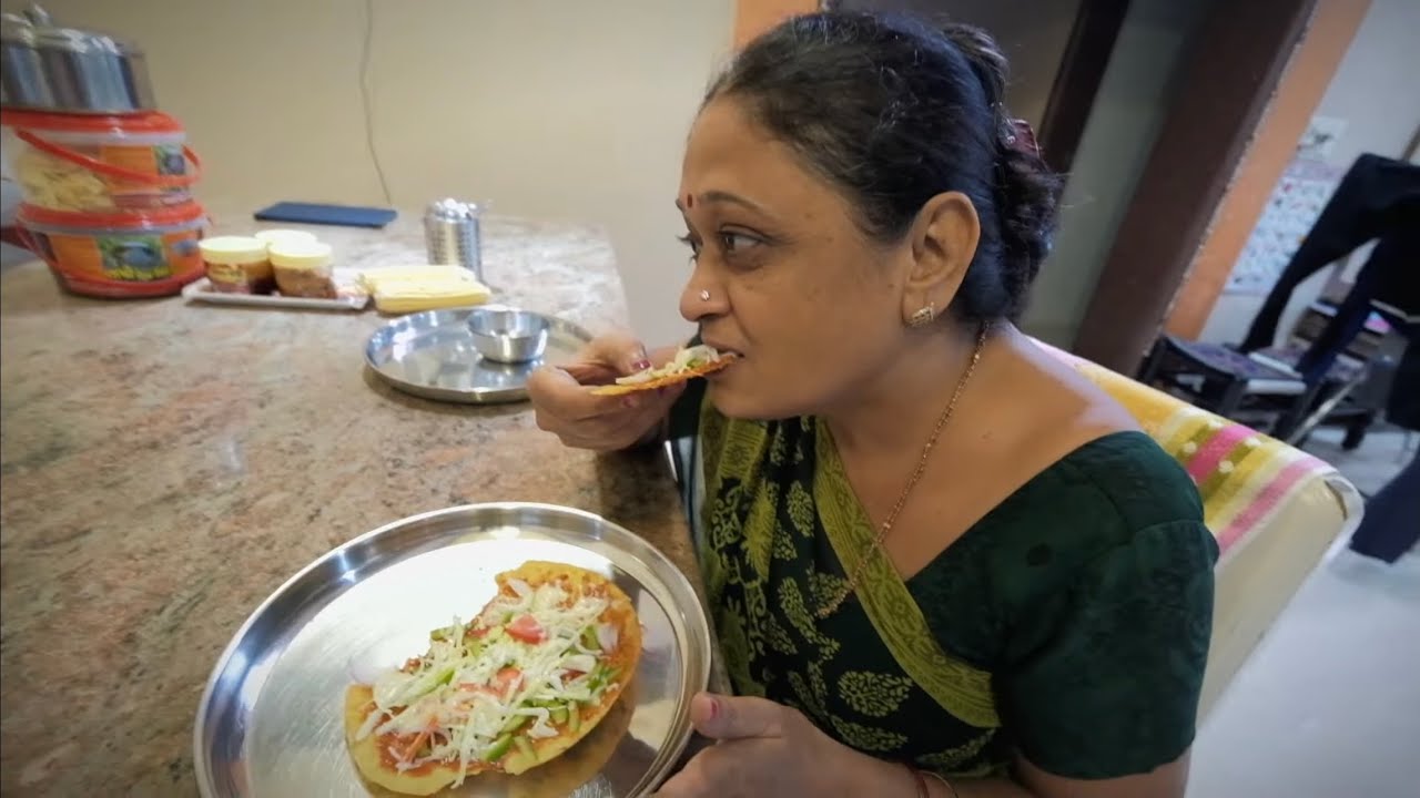 homemade khakhra pizza | healthy fast food !