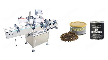 Automatic Round Tobacco Tin Can Labeling Machine  | Sticker Label Aplicator