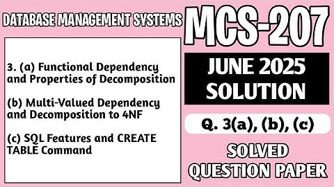 P6- 3(a), (b), (c) | MCS207 June 25 Solution | MCS 207 Solved Question Paper | MCS207 Important