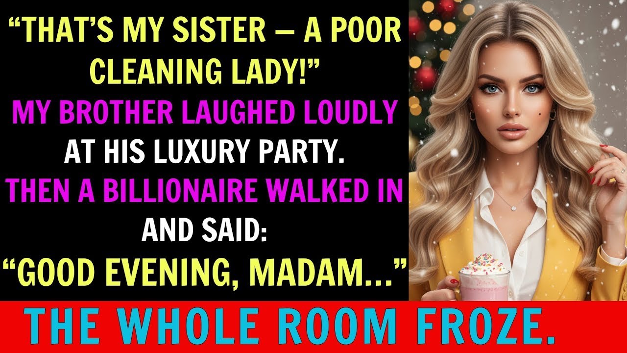 My Brother Called Me the Poor Cleaning Lady At Luxury Party — Then a Billionaire Called Me ‘Madam’.