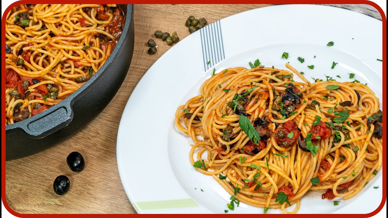 Spaghetti alla Puttanesca | nach Art der Freudenmädchen - YouTube