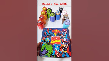 【玉入れ】Avengers satisfying Video ASMR Colored wooden #marblerunasmr #shorts @marblerun-asmr
