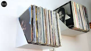 I made these record shelves from sheet metal