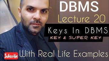 DBMS Lecture 20 | Key & Super Key in DBMS | Prof. Vikas Dubey